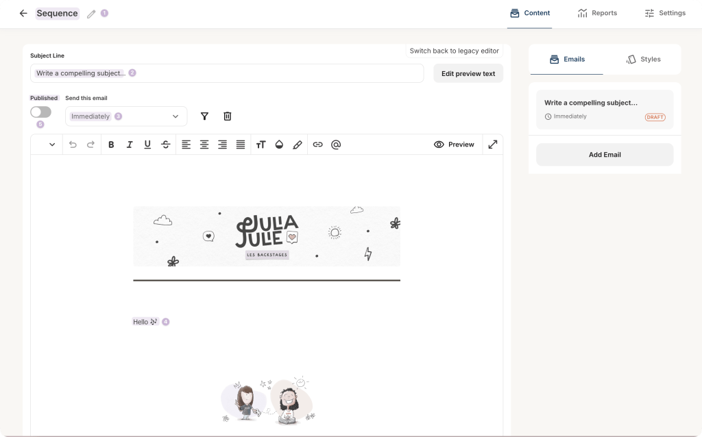 Séquence Email de bienvenue Newsletter